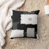 Mojoの灰色、黒く及び白い枕でモノトーンの クッション (ブランケット)