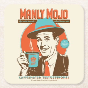 Mojoの男らしいコーヒー スクエアペーパーコースター