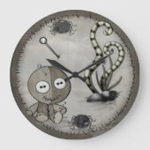 MOJOゴシック様式ブードゥーの人形の民芸 ラージ壁時計 (正面)