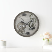 MOJOゴシック様式ブードゥーの人形の民芸 ラージ壁時計 (ホーム)