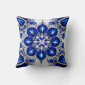 MoJo枕と青い白のカラーデザイン クッション (裏面)