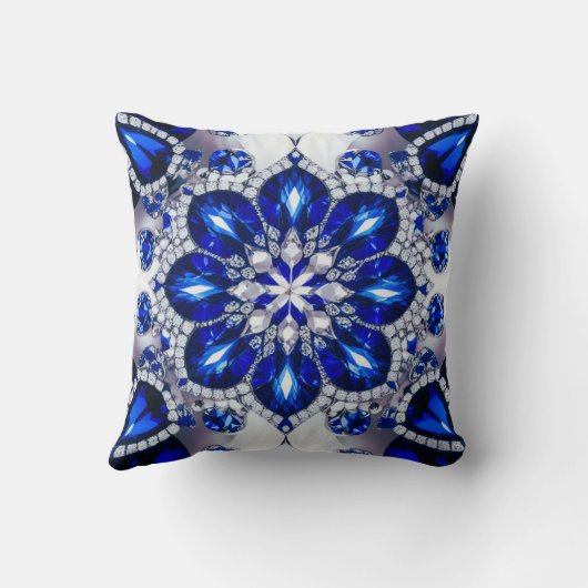 MoJo枕と青い白のカラーデザイン クッション (裏面)