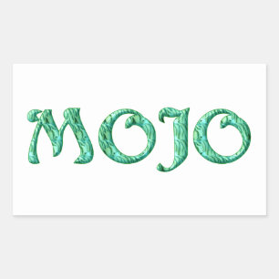 Mojo白い四角形のステッカー 長方形シール