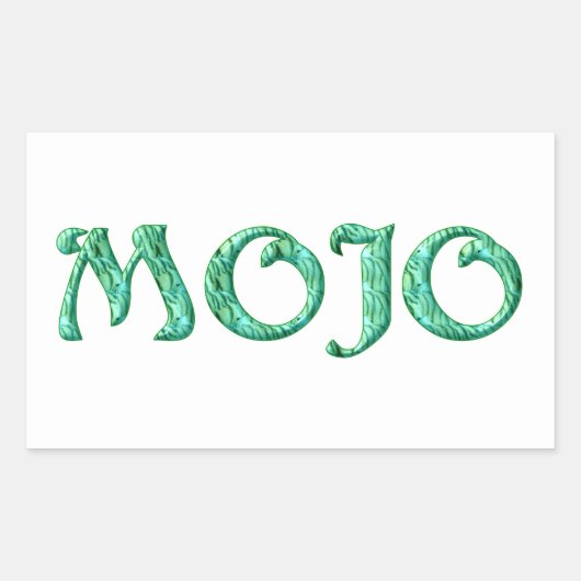 Mojo白い四角形のステッカー 長方形シール (正面)