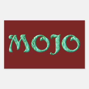 Mojo赤い長方形ステッカー 長方形シール