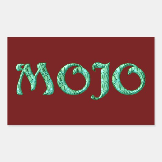 Mojo赤い長方形ステッカー 長方形シール (正面)