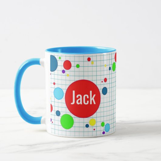 Mok - computerspel agario-stijl - blauw マグカップ (左)