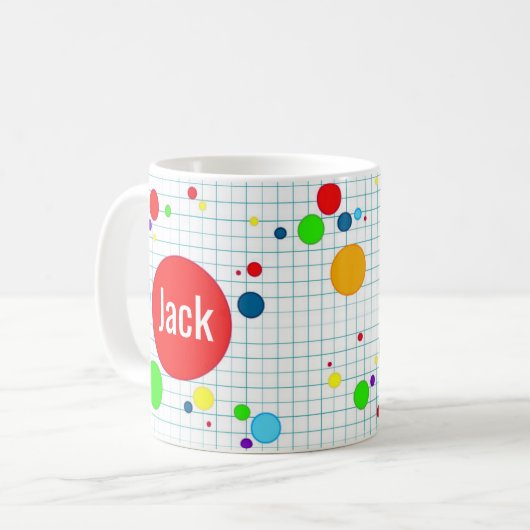 Mok - computerspel agario-stijl - blauw マグカップ (正面左)