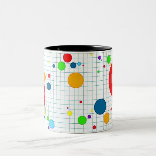 Mok - computerspel agario-stijl - jongen ツートーンマグカップ (中央)