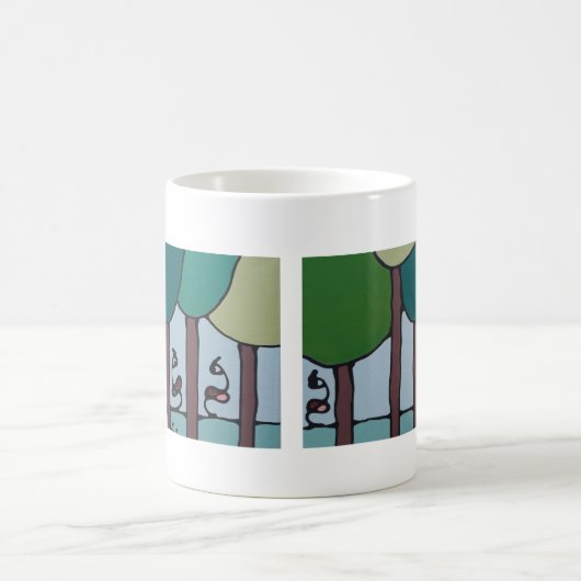 Mok - Ducks between the trees コーヒーマグカップ (中央)