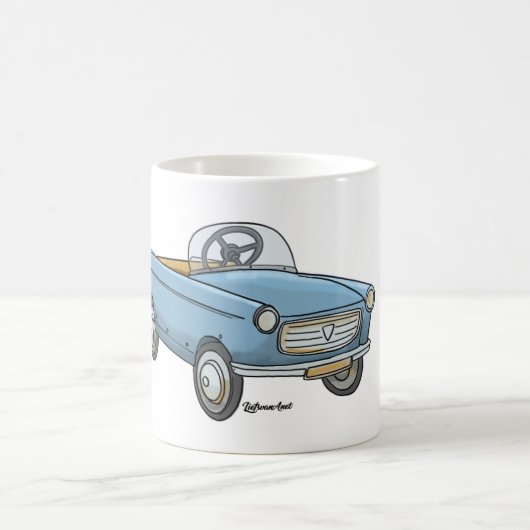 Mok met leuke peugeot 404 in retro look コーヒーマグカップ (中央)
