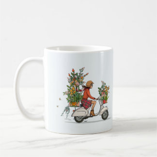 Mok met vespa scooter met kleurrijk meisje コーヒーマグカップ