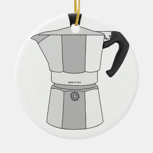 Mokaのコーヒーポット セラミックオーナメント (正面)