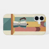 Moka Pot on Retro Block iPhone 16ケース (裏面横)