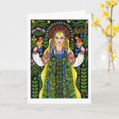 Mokoshグリーティングカード カード (黄色い花)