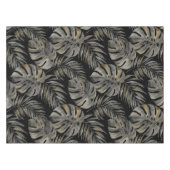 Moku Island Hawaiian Watercolor Monstera- Black テーブルクロス (正面(横))