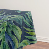 Moku Island Hawaiian Watercolor Monstera- Navy テーブルクロス (インサイチュ)