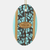 Mokuleiaのカスタマイズ可能なヴィンテージのサーフボードのオーナメント セラミックオーナメント (右)