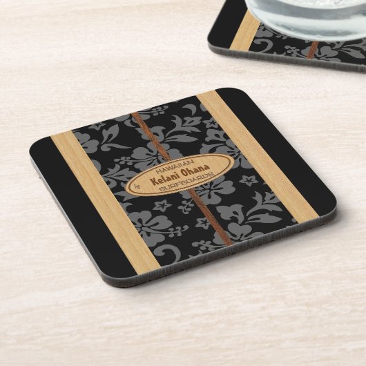 Mokuleiaのサーフボードのカスタマイズ可能なTikiのバーのコースター コースター (左側)