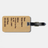 Mokuleiaのハワイのフェイクな木製のモノグラムのサーフボード ラゲッジタグ (裏面横)