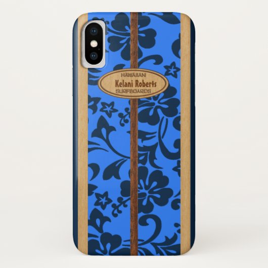 Mokuleiaのハワイのフェイクな木製のモノグラムのサーフボード Case-Mate iPhoneケース (裏面)