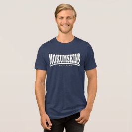 Mokumskins blauw wit トライブレンドＴシャツ