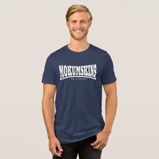Mokumskins blauw wit トライブレンドＴシャツ