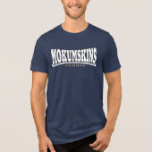 Mokumskins blauw wit トライブレンドTシャツ (正面)