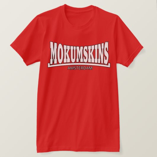 Mokumskins red white tシャツ (デザイン正面)