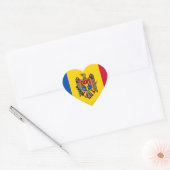 Moldova Flag ハートシール (封筒)