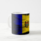 Moldova flag brush stroke, national flag コーヒーマグカップ (正面左)