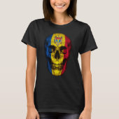 Moldova Flag Skull Moldovan Roots Proud Patriotic Tシャツ (正面)