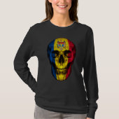 Moldova Flag Skull Moldovan Roots Proud Patriotic Tシャツ (正面)