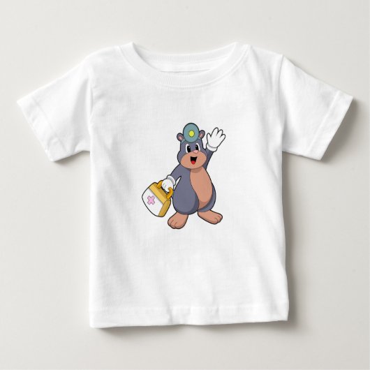 Mole asナースと応急処置キット.PNG ベビーTシャツ (正面)