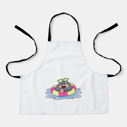 Mole at Swimming with Swim ring.PNG エプロン (正面)