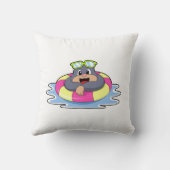 Mole at Swimming with Swim ring.PNG クッション (裏面)