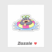 Mole at Swimming with Swim ring.PNG シール (シート)