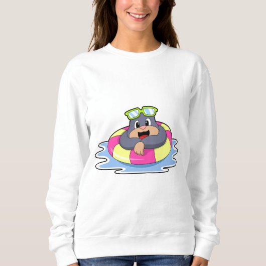 Mole at Swimming with Swim ring.PNG スウェットシャツ (正面)