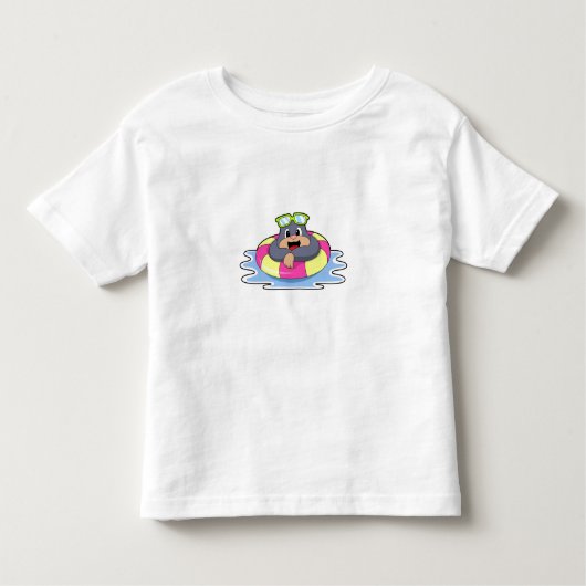 Mole at Swimming with Swim ring.PNG トドラーTシャツ (正面)