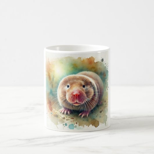 Mole Rat 100924AREF134 - Watercolor コーヒーマグカップ (中央)