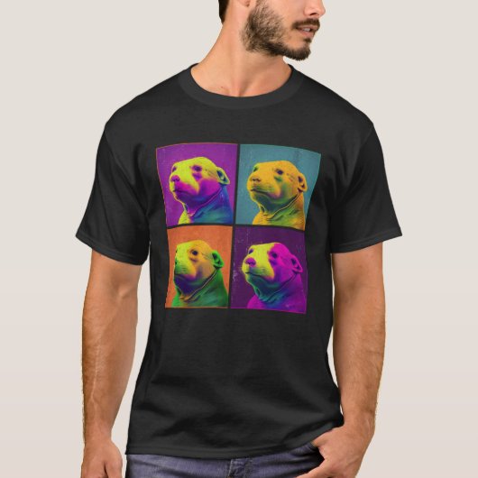 Mole Rat Pop Illustration Colorful Animal Women Tシャツ (正面)