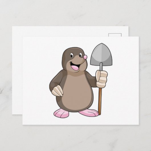 Mole with Shovel ポストカード (正面/裏面)