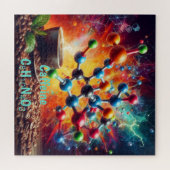 Molecular Caffeine Structure – サイエンスアートコーヒー ジグソーパズル (横)