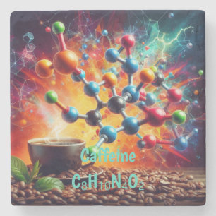Molecular Caffeine Structure – サイエンスアートコーヒー ストーンコースター