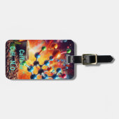 Molecular Caffeine Structure – サイエンスアートコーヒー ラゲッジタグ (正面横)