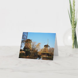 Molens in Nederlands landschap. サンキューカード