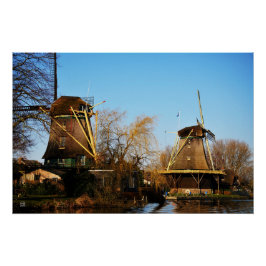 Molens in Nederlands landschap. ポスター
