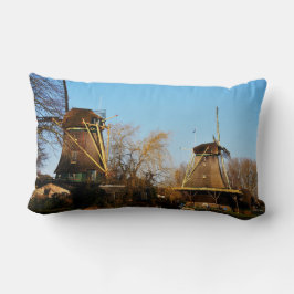 Molens in Nederlands landschap. ランバークッション