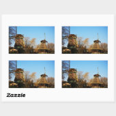 Molens in Nederlands landschap. 長方形シール (シート)