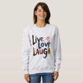 Moletom Básico Feminino Live Love Laugh スウェットシャツ (正面フル)